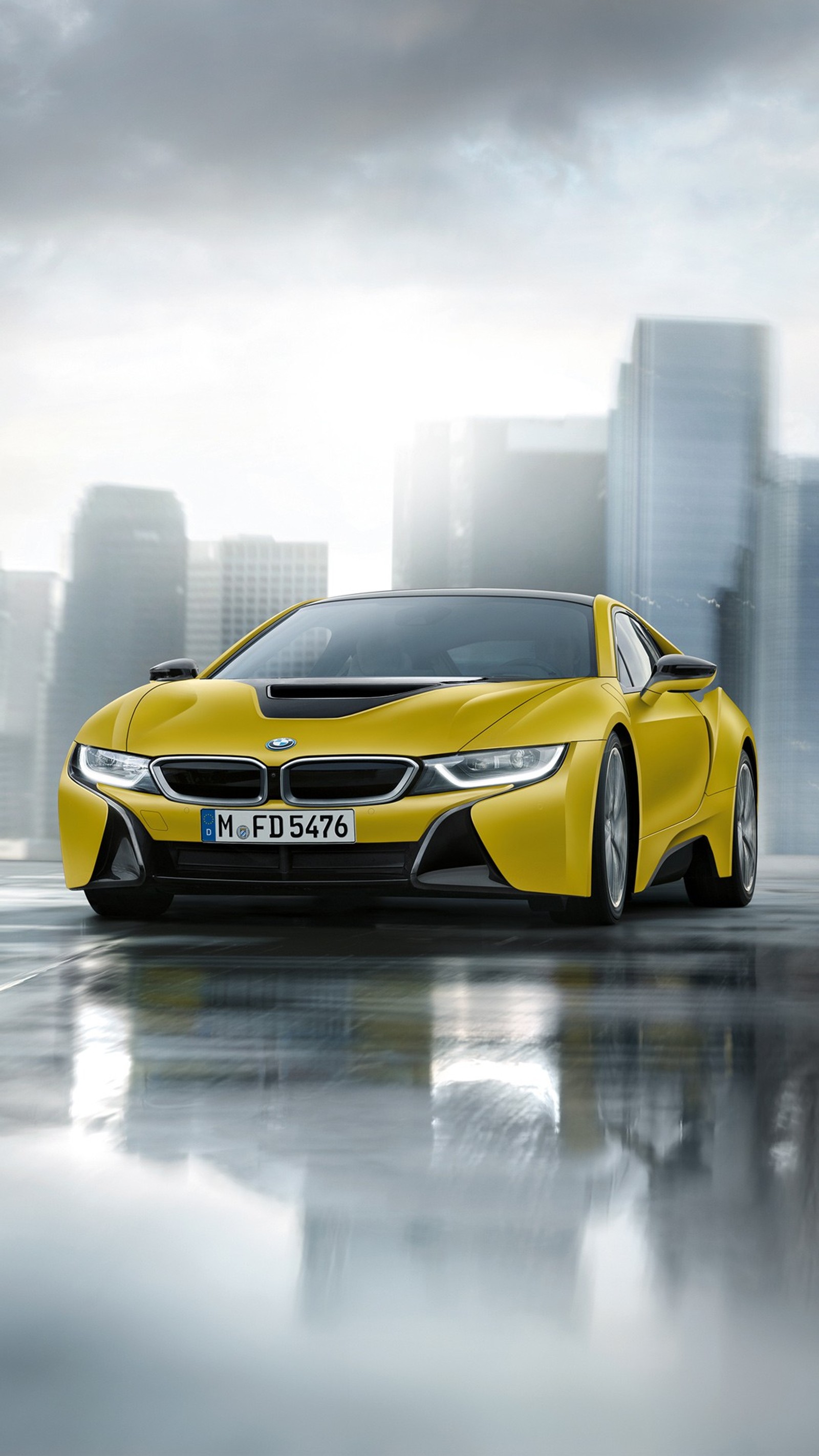 Скачать обои bmw, i8, желтый