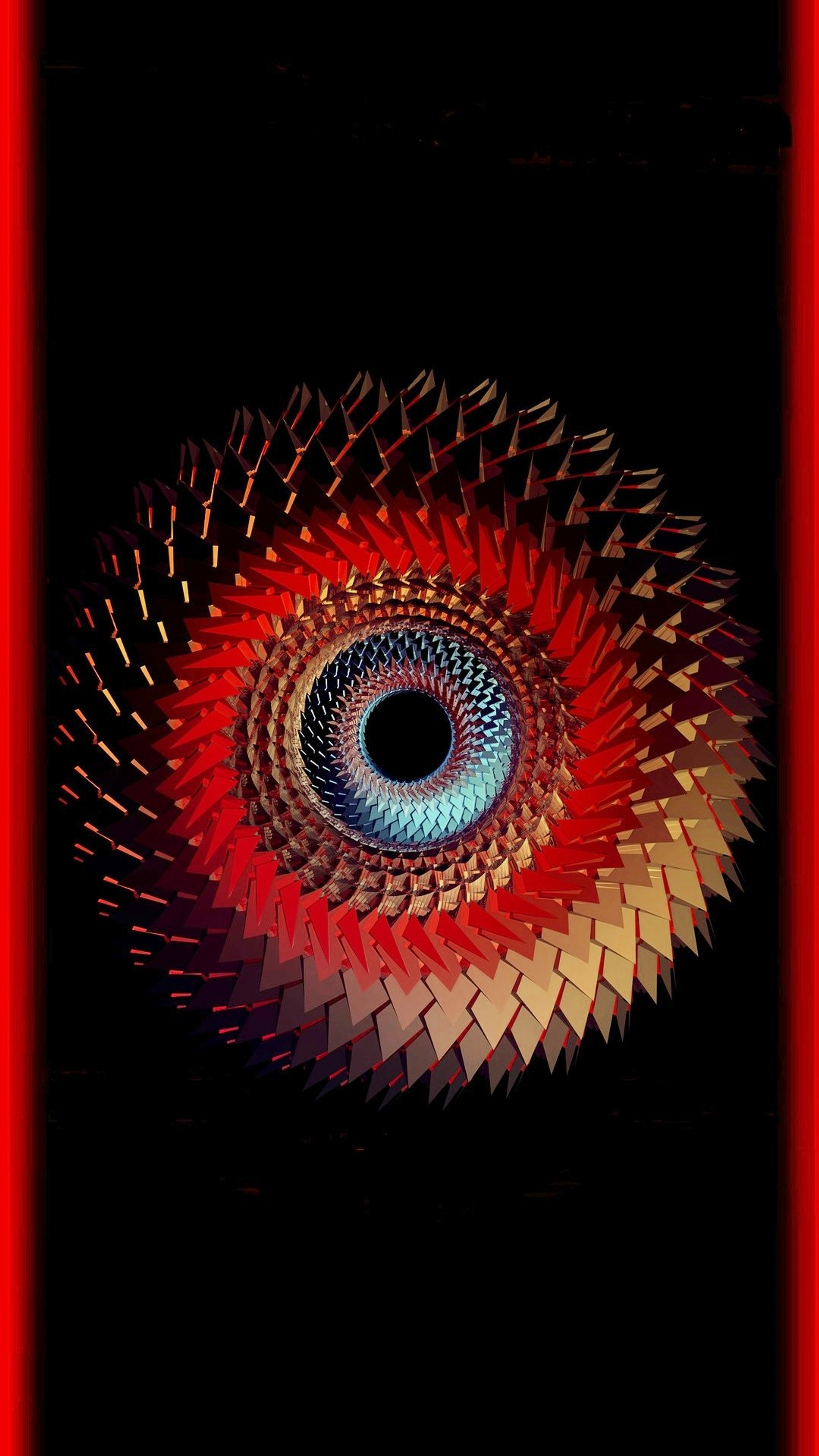 Design espiral colorido com uma moldura vermelha em fundo preto (borda, vermelho, vórtice)