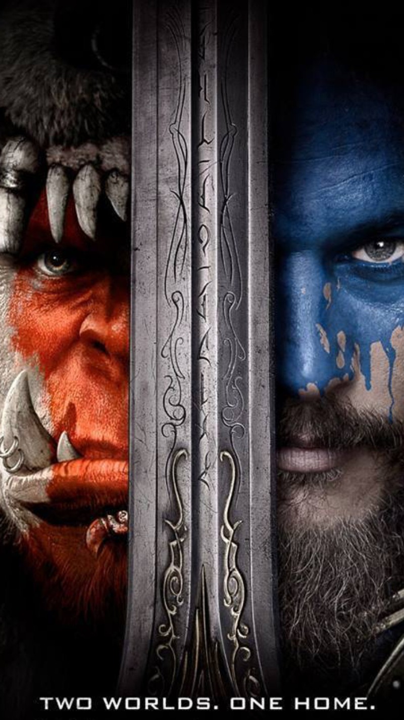 Крупный план мужчины с бородой и лицом, раскрашенным как в warcraft (анимация, фильм)