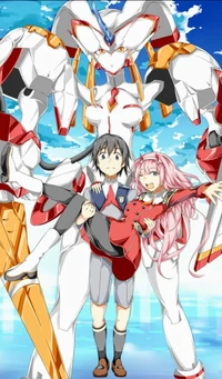 anime, cher, franxx, amour, mecha