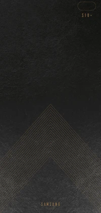 Papel de parede preto minimalista com design geométrico dourado para S10+