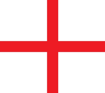 Flagge von England: Ein rotes Kreuz auf weißem Hintergrund