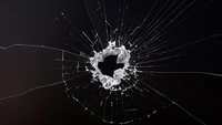 Abstract Shattered Glass on Dark Background