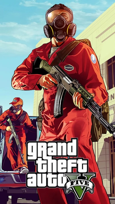 Постер Grand Theft Auto V с Тревором Филипсом в действии