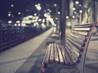 Lonely Bench Under Soft Night Lights