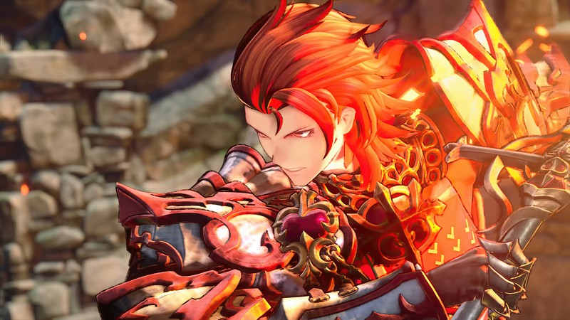 Крупный план человека, держащего меч в игре (персиваль, percival, granblue fantasy relink, видеоигра)