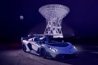 lamborghini sc20, supercoche, 2021, luna llena, noche