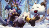 neeko, winter wonderland, league of legends, video game, art wallpaper