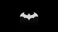 Logo monocromático de Batman: un llamativo símbolo en blanco y negro del icónico murciélago, que encarna la oscuridad y el heroísmo.