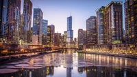 chicago, gratte ciel, ville, paysage urbain, zone urbaine