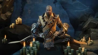 Monk Class in Diablo Immortal Surrounded by Flickering Candles