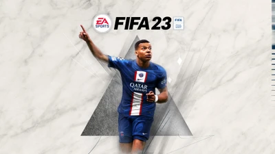 Килиан Мбаппе празднует в FIFA 23 - Париж Сен-Жермен 4K обои