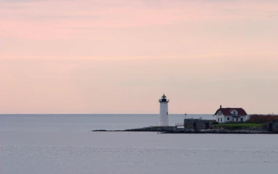 meer, leuchtturm, turm, ozean, horizont