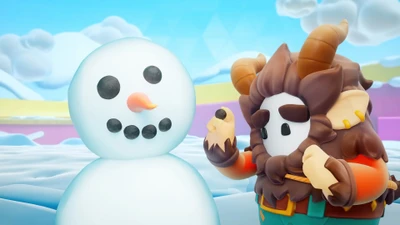 fall guys, temporada 3, season 3, jogo de vídeo, boneco de neve