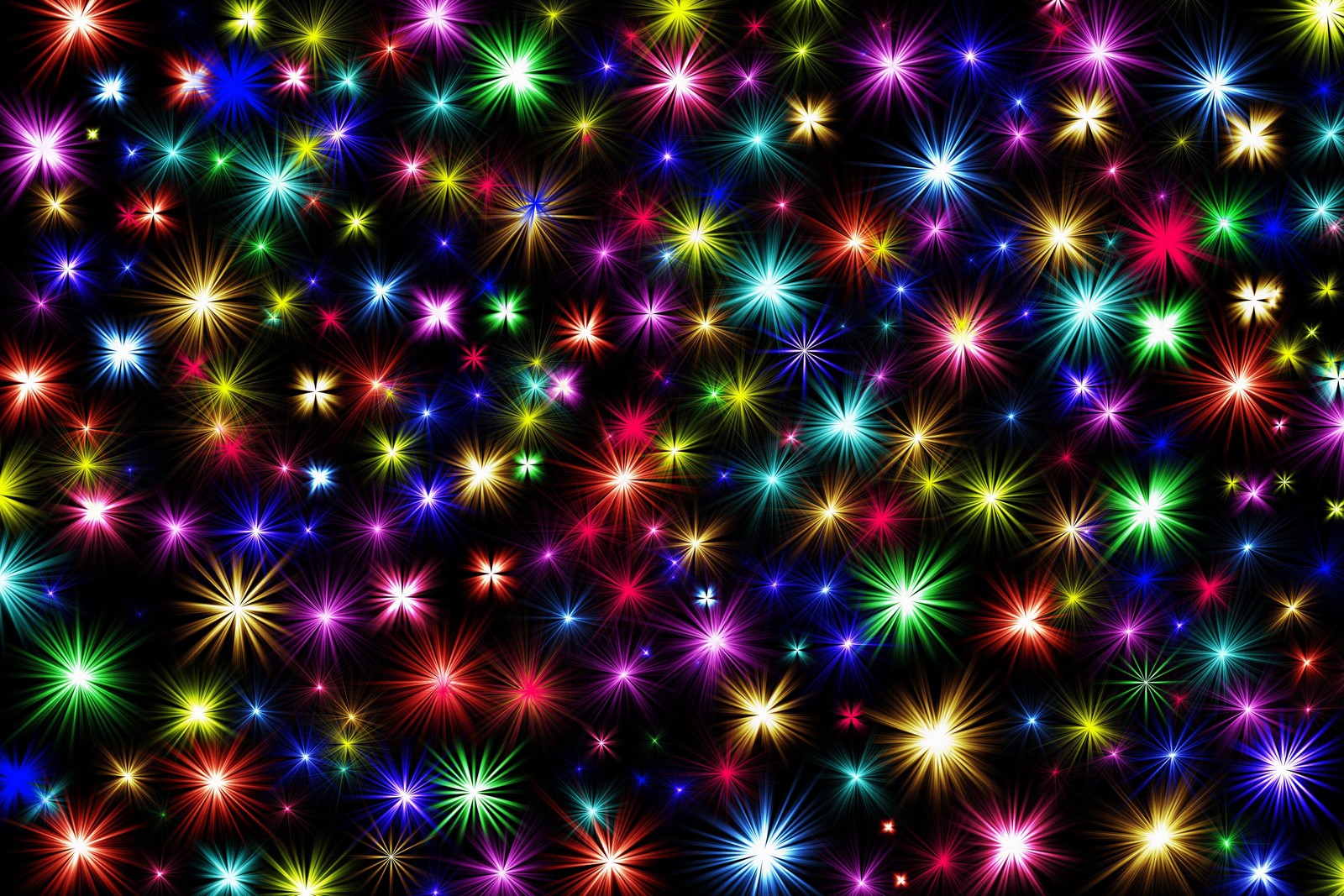 Close-up de um monte de estrelas coloridas em um fundo preto (fogos de artifício, abstrato colorido, multicolorido, 5k, abstrato)