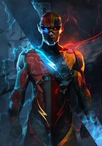 the flash, dc comics, art, electric blue, space wallpaper