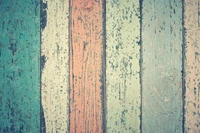 Colorful Weathered Wooden Planks: Shades of Brown, Blue, and Green