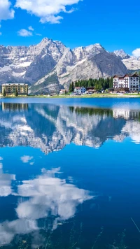 Montañas majestuosas reflejadas en aguas serenas