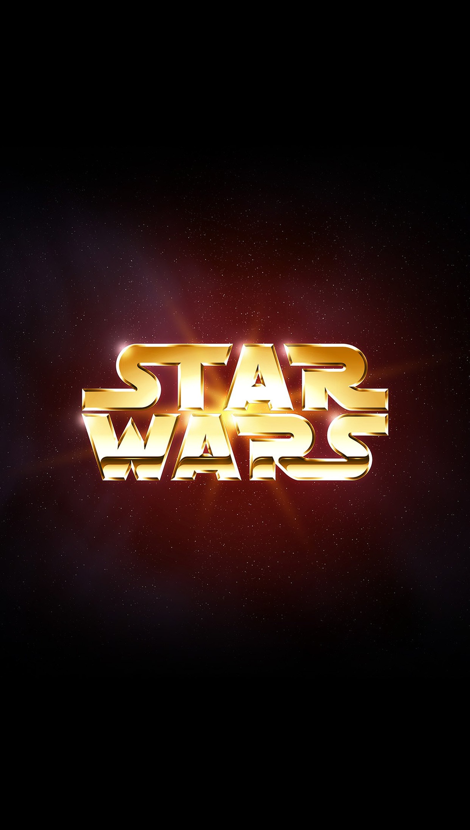 Logo de star wars en dorado sobre un fondo negro (logotipo, star wars, starwars)