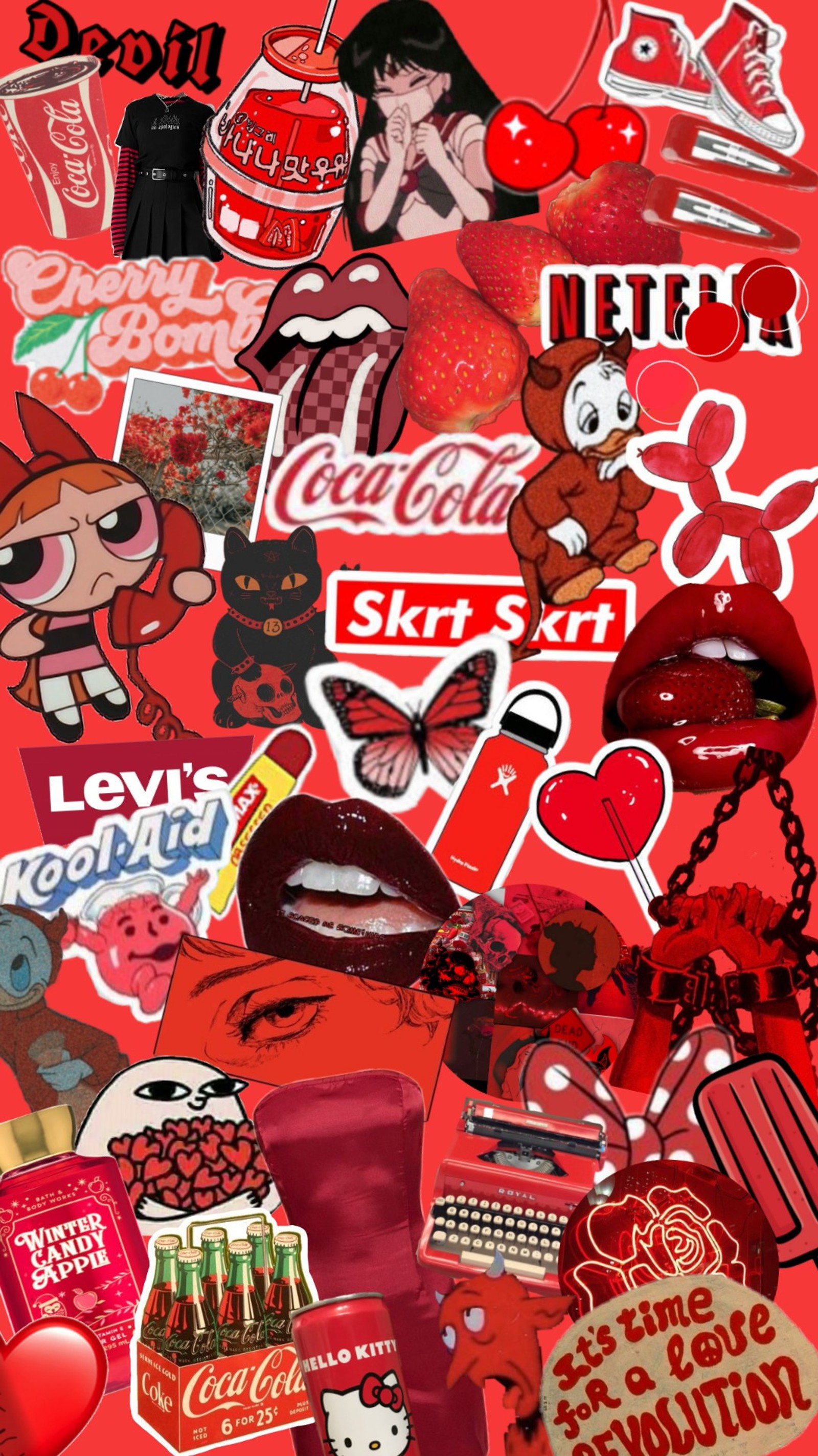 aesthetic, aesthetic collage, aesthetic red, girl, logos wallpaper