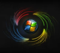 Logotipo Vista Brilhante de Neon em Cores Radiantes