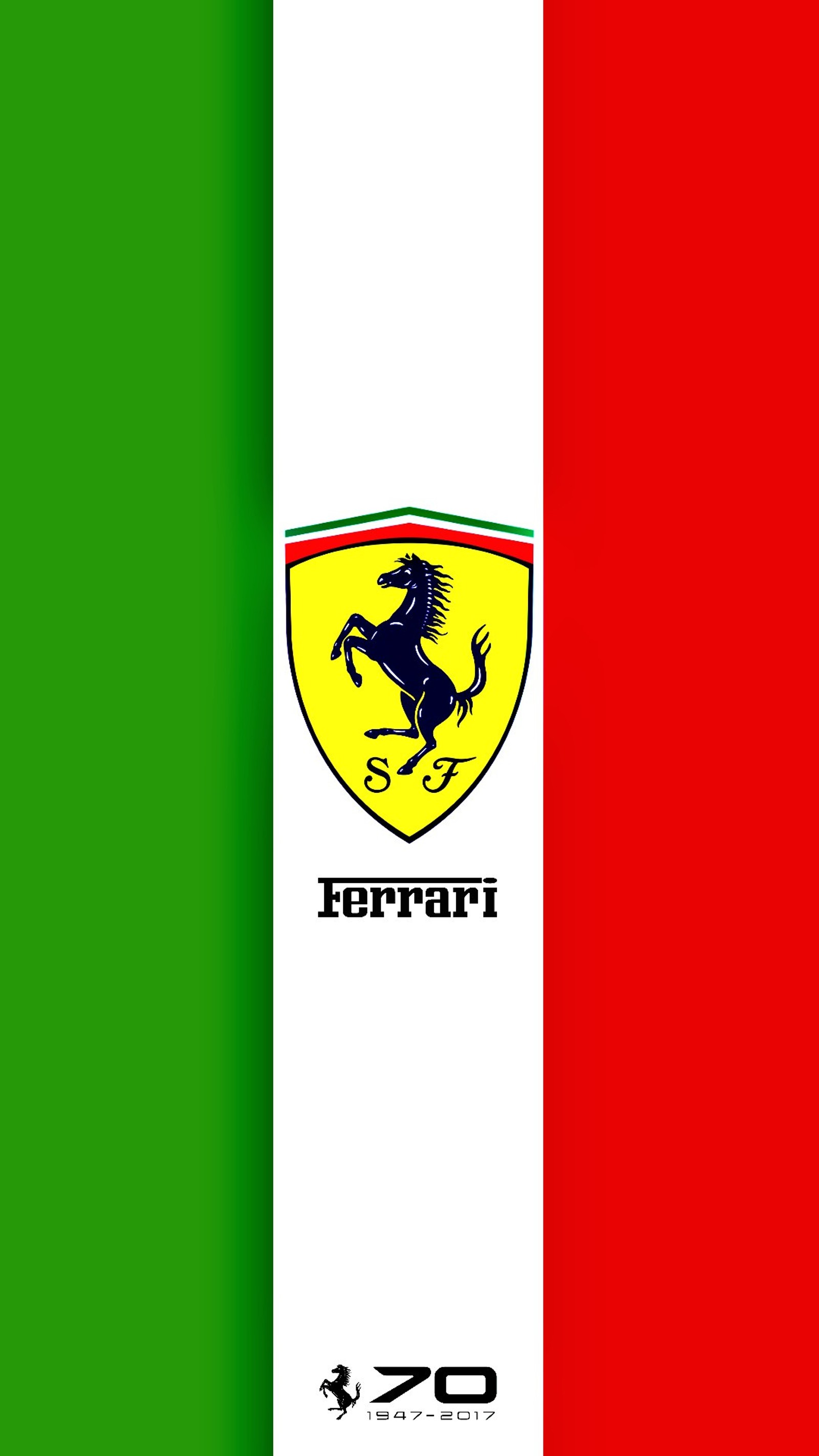 A close up of a ferrari logo on a red and green background (cars, ferrari, italy, logo)