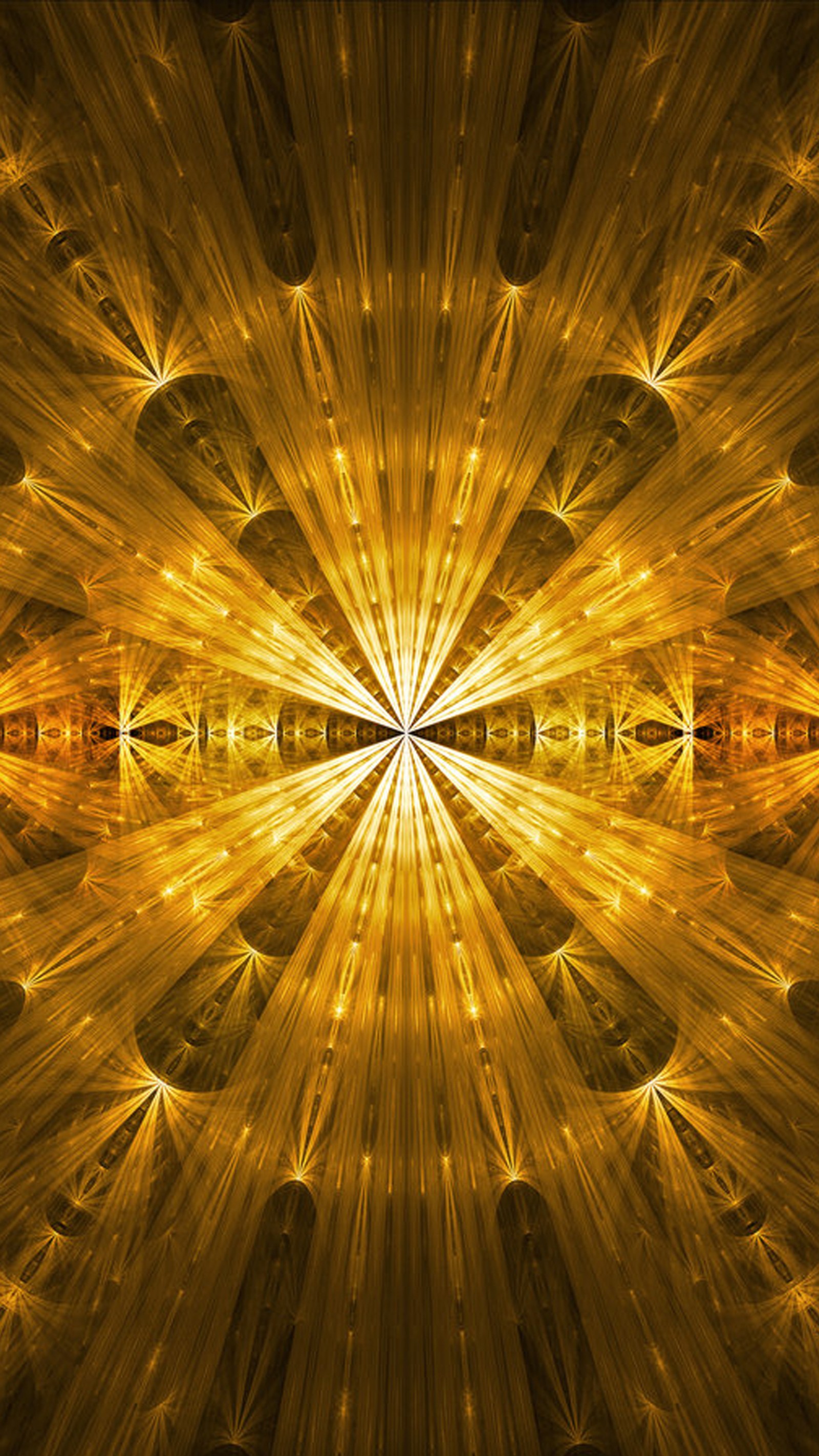 A close up of a yellow star burst with a black background (3d, desgin, gold, hd, mazz)