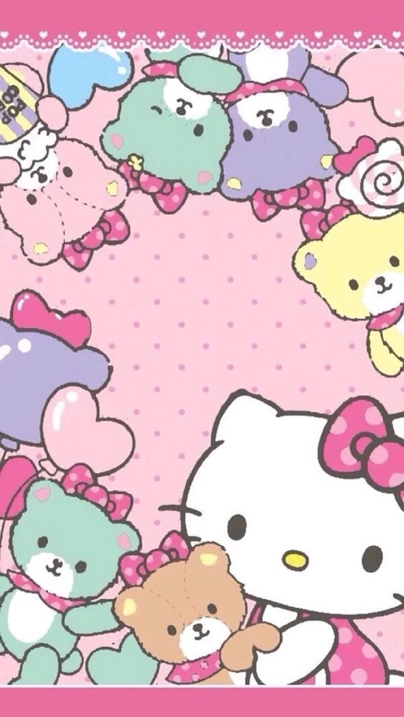 Обои с hello kitty (мультфильм, хелло китти, hello kitty)