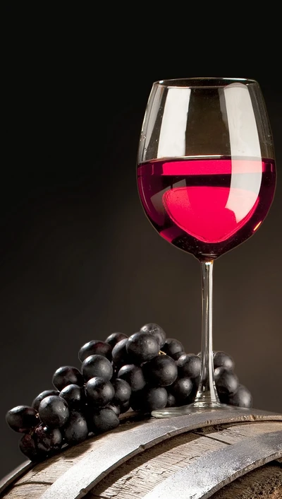 verre, raisins, vin