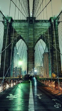 ponte, brooklyn, novo, noite, york