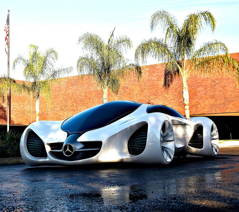 Auto arafed con una gran tracción delantera sobre una superficie mojada (arte, coches, concepto, genial, hd)