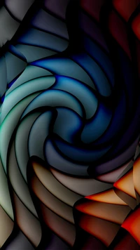 Swirling Abstract Patterns in Blue and Gold Tones