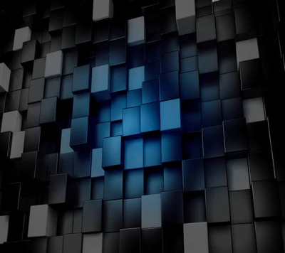 black, blue, cubes