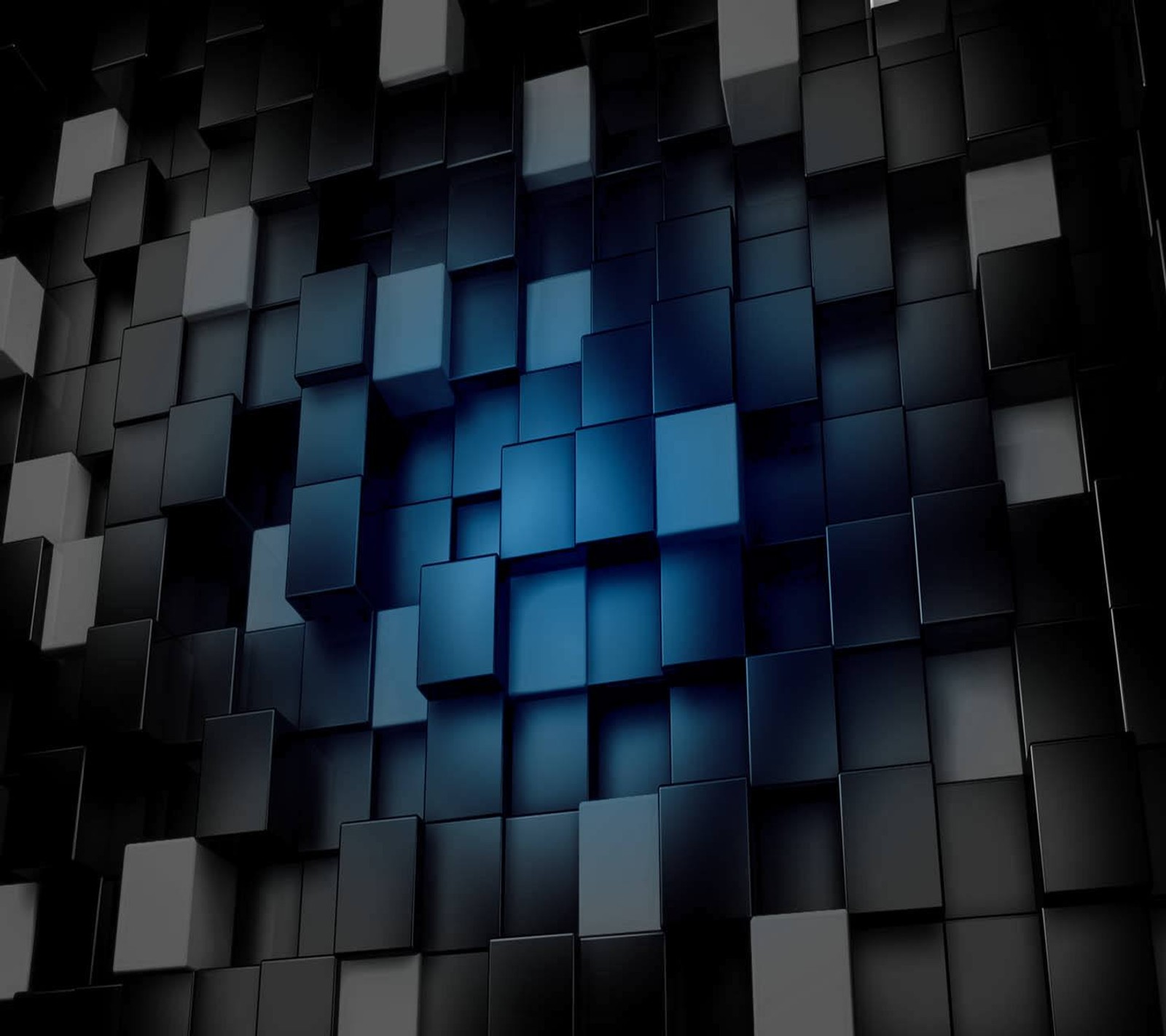 black, blue, cubes wallpaper