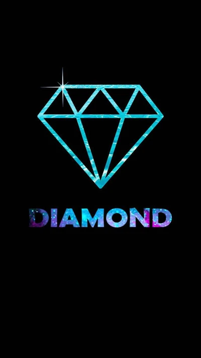 Logo de diamant stylisé avec texte coloré