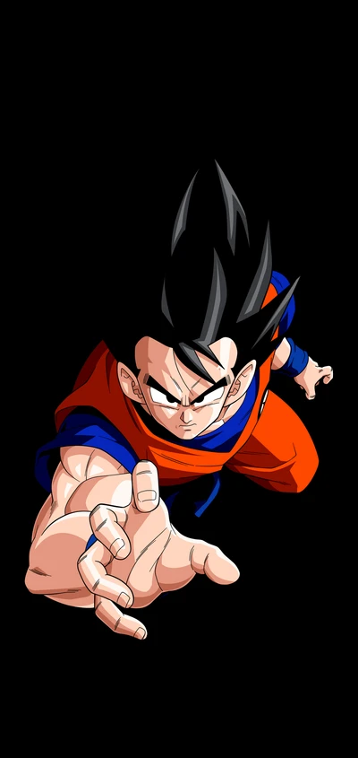 goku, аниме, anime, amoled, палец