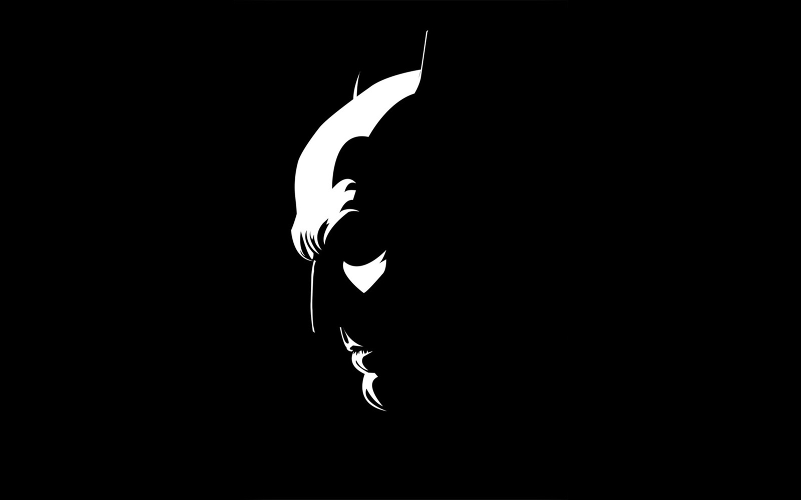 Logo de batman en la oscuridad (blanco y negro, batman, oscuridad, gráficos, monocromo)