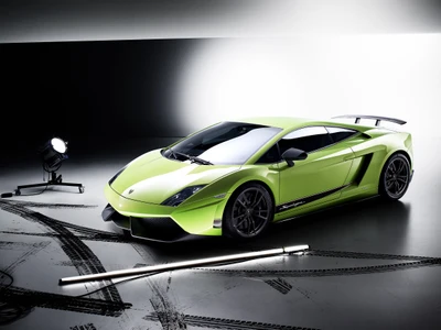 Lamborghini Gallardo verde vibrante: Una impresionante exhibición de supercoches