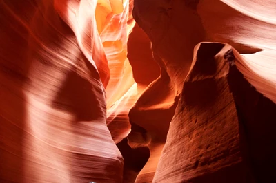 Jeu de lumière dans les formations vibrantes du canyon Antelope