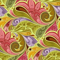 Motif floral paisley vibrant dans des couleurs riches