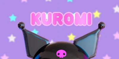 куроми, kuromi, 3d, эстетика, фиолетовый фон