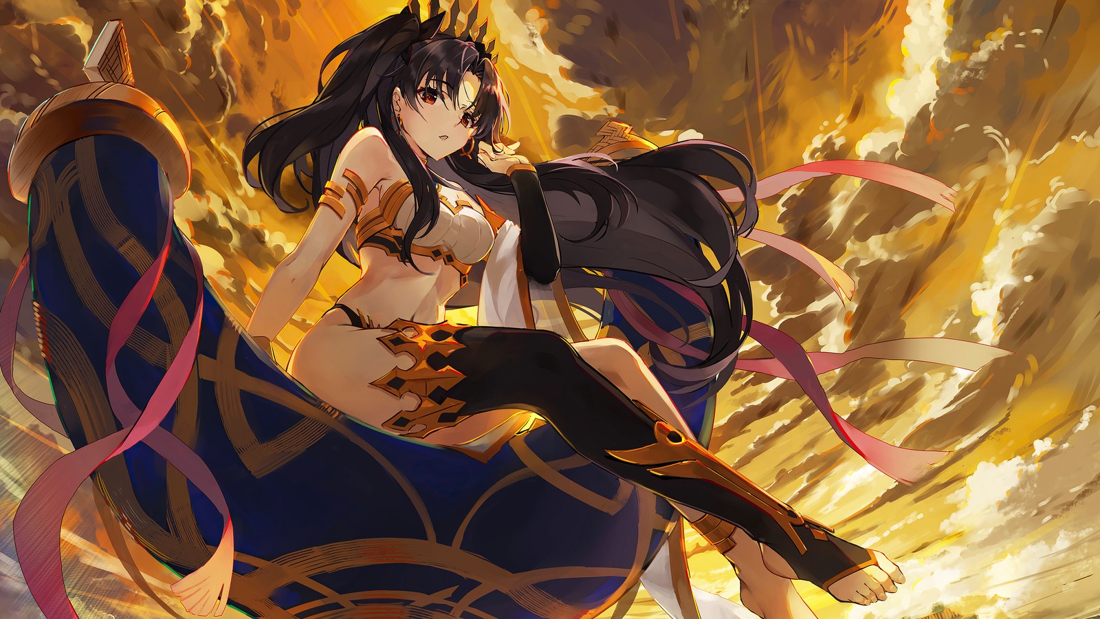 Anime, fille anime, épée, épée, épée, épée, épée, épée, épée (ishtar, fategrand order, fate grand order, fgo, jeu vidéo)