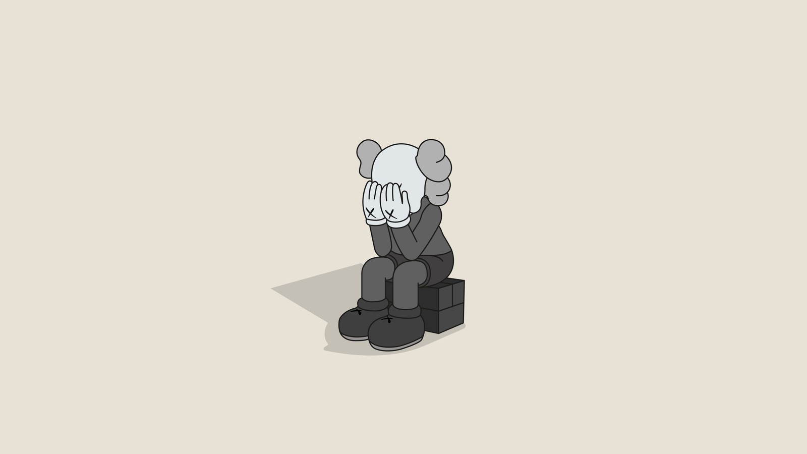 Скачать обои kaws грустный, kaws sad, кавс один, грустное настроение, кауc