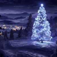 Enchantant pays des merveilles d'hiver avec un arbre de Noël lumineux