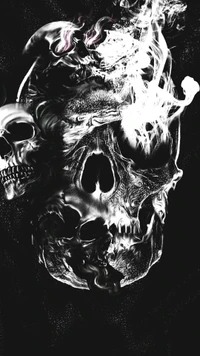 and, black, grey, skull, smoke wallpaper