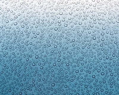 Blue Raindrops on a Glass Surface