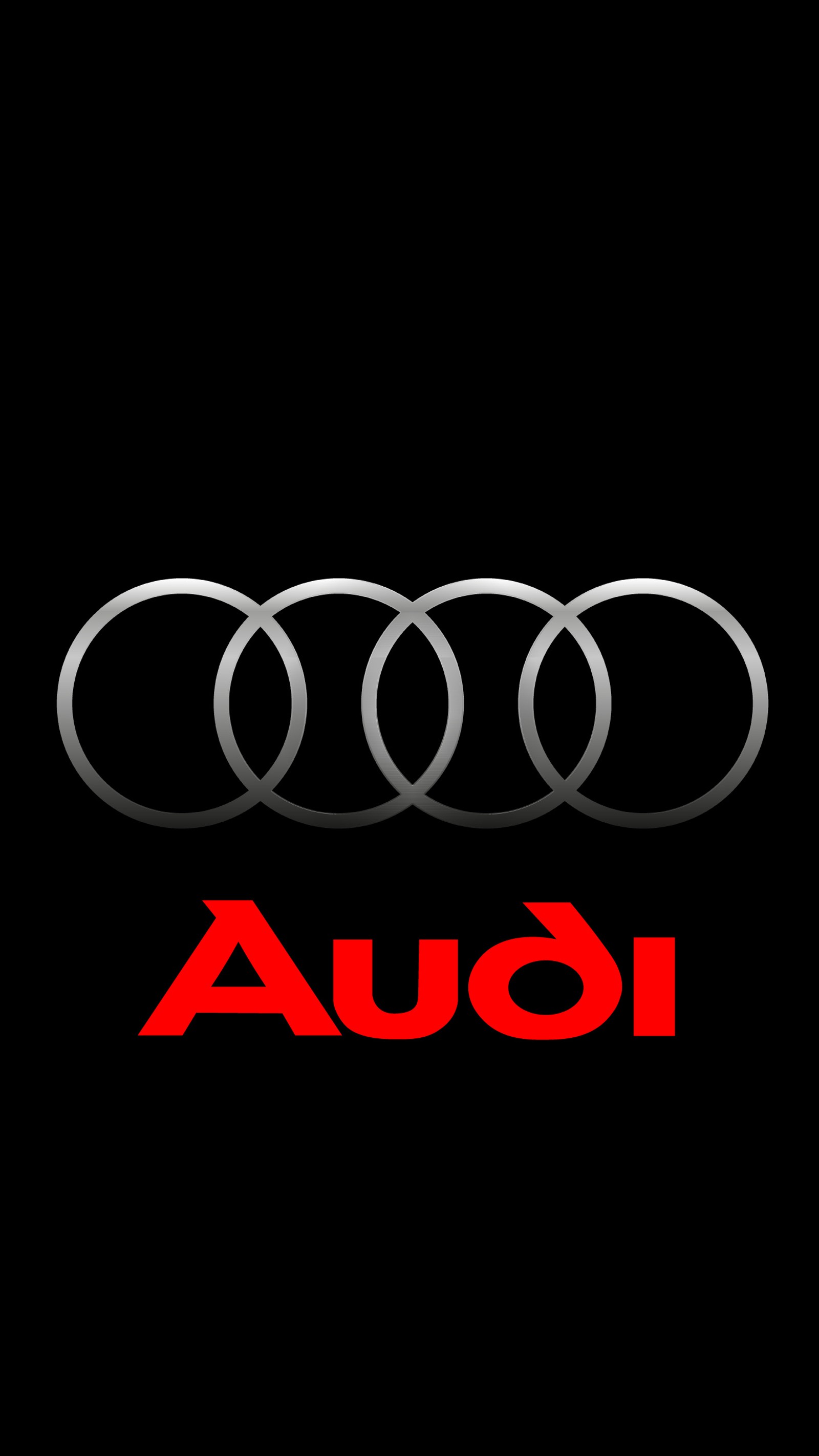 Logo de audi en fondo negro (amoled, audi, marcas, coche)