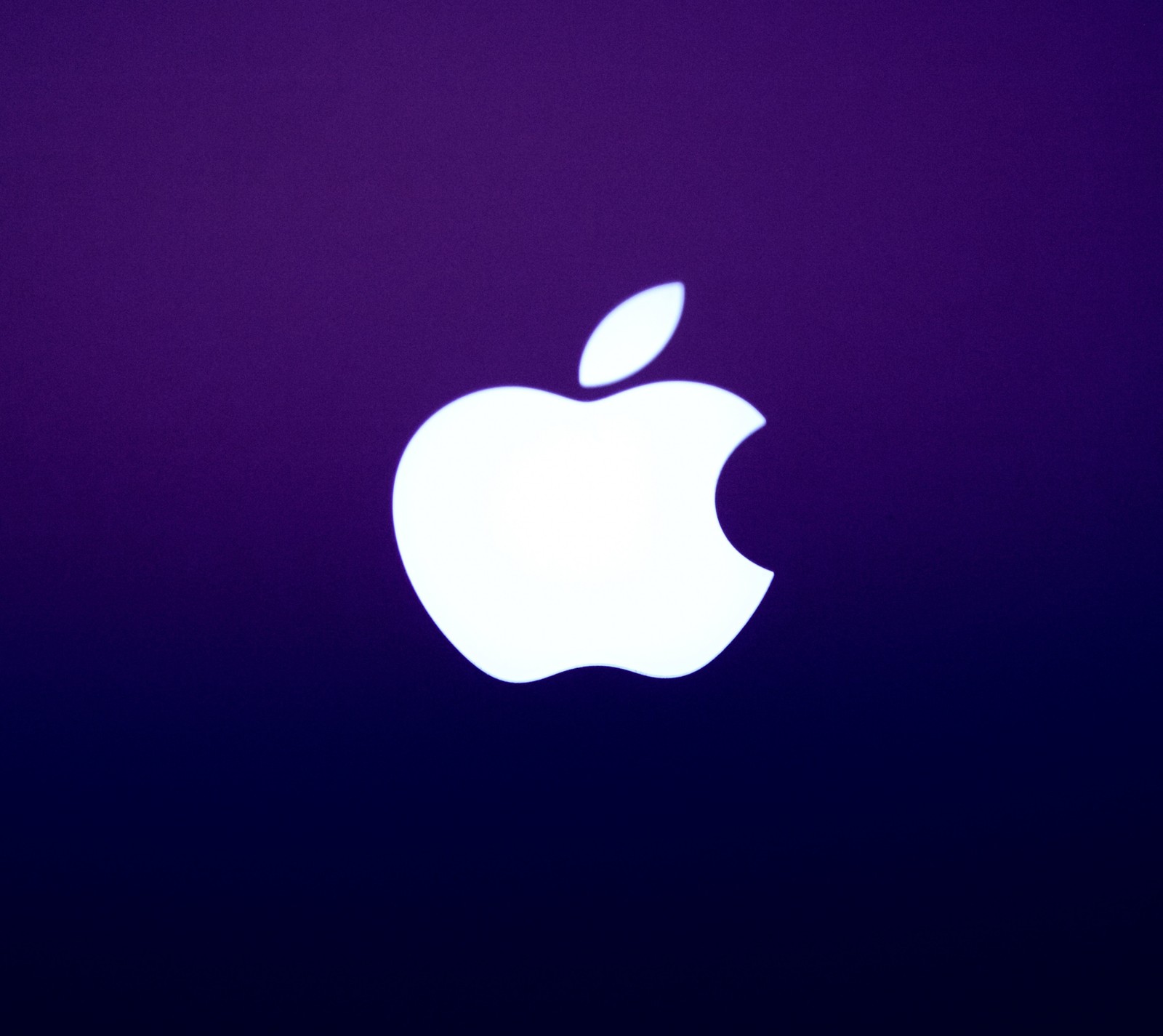 Purple apple logo on a purple background (apple, iphone, logo, mac)