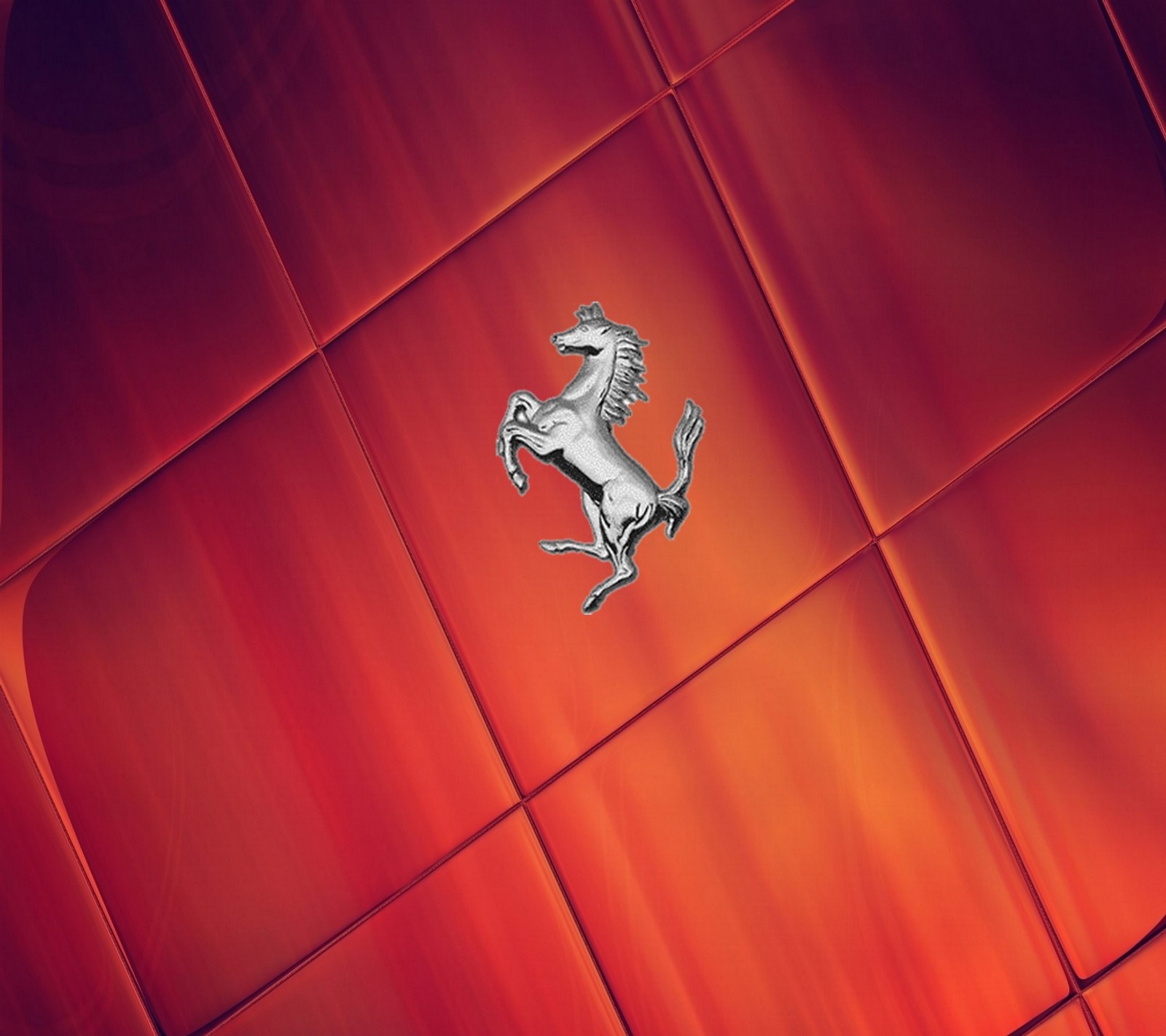 Gros plan du logo ferrari rouge sur un mur rouge (logo)