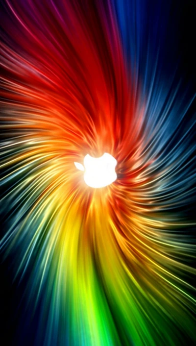 apple, rainbow